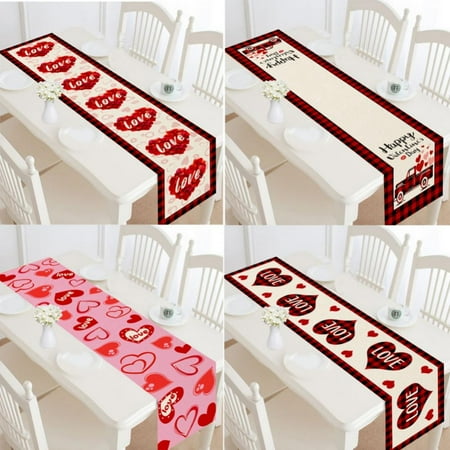 

Valentines Day Table Runner Heart Table Runner for Valentine s Day Dinner Table Decorations Valentines Engagement Party Supplies-11 x 71 Inch