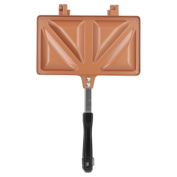 Hot Sandwich Maker Aluminum Alloy Hot Dog Toaster Double Sided Frying Pan Sandwich Baking Pan Gold