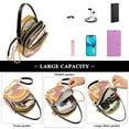 thumbnail image 5 of FORMRS Crossbody Bag for Women Quilted Travel Shoulder Cell Phone Purse with Chain Strap Handbag, Purple Retro Rainbow, 5 of 7