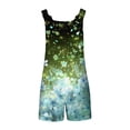 thumbnail image 5 of Summer Tank Top Romper for Women Casual Floral Print Short Jumpsuit with Pocket Tie Shoulder One Piece Workout Overalls, Blue, XL, 5 of 6