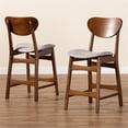 thumbnail image 5 of Baxton Studio Katya Grey Walnut Brown Finished Wood 2-Piece Counter Stool Set, 5 of 8