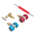 thumbnail image 1 of "Premium R134A AC Service Kit - Brass Quick Couplers, Dual Valve Core Tool & Tank Adapters for Auto Air Conditioning Maintenance & Repair", 1 of 6