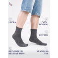 thumbnail image 3 of Hugh Ugoli Men's Cotton Diabetic Ankle Socks, Wide & Loose and Stretchy, Seamless Toe, Non Binding Top, Semi Cushion, 3 Pairs, Melange Grey/M.Beige/Navy Blue, Shoe Size: 8-11, 3 of 7