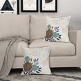 thumbnail image 3 of Brown Blue Floral Pillow Covers 18x18 Set of 2 Modern Elegant Line Flower Throw Pillows Farmhouse Outdoor Spring Summer Pillowcase Decorative Square Linen Cushion Case for Home Sofa Couch Bed, 3 of 6