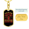 thumbnail image 3 of Light Sirens Excite Me Firefighter Stainless Steel or 18k Gold Premium Swivel Dog Tag Keychain, 3 of 8