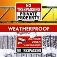thumbnail image 3 of 3-Pack Private Property No Trespassing Sign, 24 Hour Video Surveillance Signs Outdoor with Zipties, Weatherproof UV Printed 40 Mil Rust Free Aluminum 10 x 7 in, Security Camera Sign for Home Business, 3 of 7