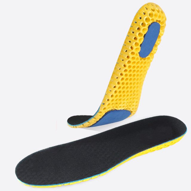 Nuevas plantillas de espuma viscoelástica para zapatos, suela de malla, desodorante, cojín transpirable, plantillas para correr para pies, hombre, mujer, plantillas ortopédicasEUR-45-295mm Gao Jinjia LED