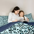 thumbnail image 5 of jejeloiu Vintage Leopard Pattern Full Size Comforter Sets,Cute Cartoon Bowknot Bedding Comforter Set,Cyan Black Bedding Sets For Adult,Super Cozy Room Decor Reversible,3 Pieces, 5 of 8