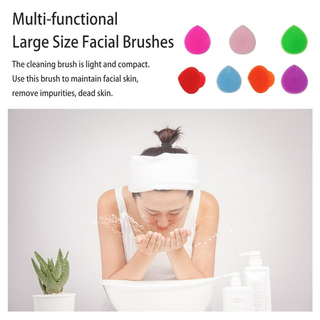 Cleansing Brush Comfortable Portable Multi-functional Useful Silicone Material Massage Tool Beauty Tools for Travel House Shop Orange
