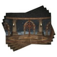 thumbnail image 1 of Ambesonne Gothic Place Mats Set of 4, Fantasy Building in the Sky, Standard Size, Dark Grey Brown, 1 of 6