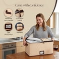thumbnail image 2 of Wine Glass Storage Box with Dividers, Holds 12 Glasses up to 3.75-in & 4.25-in Wide, Quilted Microfiber Stemware Storage Case with Carry Handles, Ideal for White Wine Glasses, 2 Pack, 2 of 8