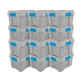 thumbnail image 1 of Sterilite 20 Gallon Plastic Home Storage Container Tote Box, Gray/Blue (12 Pack), 1 of 10
