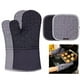 thumbnail image 1 of Guantes de cocina, agarraderas, guantes aislantes para hornear, para barbacoa, agarraderas de lino antideslizantes y resistentes, guantes para horno., 1 of 3