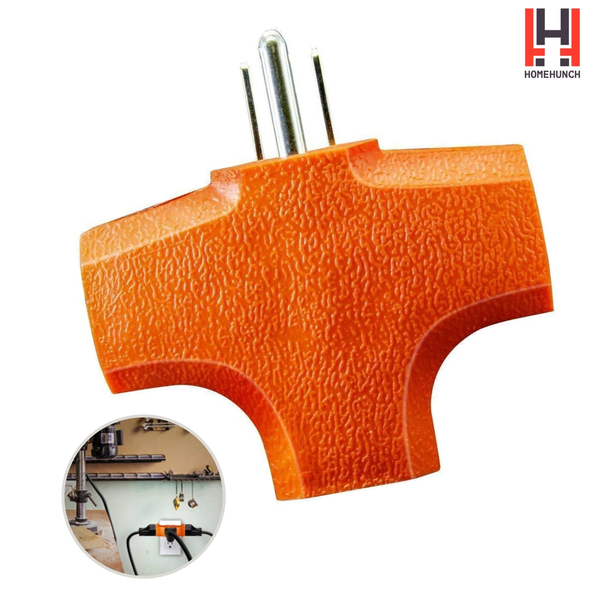 HomeHunch 3 Way Power Adapter Plug Multiple Outlet Wall Grounded Splitter