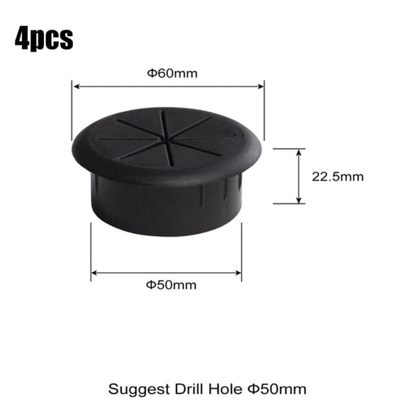 Desk Cord Grommet Flexible Rubber Cable Hole Cover Wire Organizer Round Gasket
