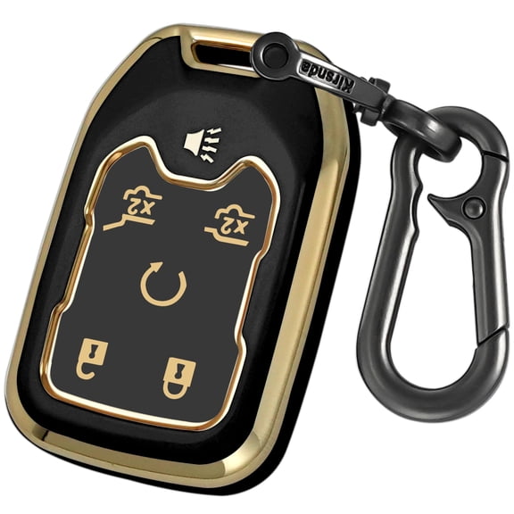 for Chevrolet Key Fob Cover with keychian,TPU Protection Key Case Compatible with GMC Silverado Suburban Tahoe Acadia Sierra Terrain Yukon ( 6 Button)