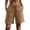 Khaki, variant on SwiftWear Women's Cotton Long Shorts with Big Pockets Drawstring Elastic Waist Casual Loose Fit knee Length Bermuda Shorts for Summer