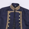 thumbnail image 4 of LWITHSZG Mens Victorian Renaissance Frock Coat Mid Length Double Breasted Halloween Jacket Stand Collar Side Slit Outerwear Festival Outfits XXL, 4 of 8