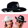 thumbnail image 2 of RUISINERY Shining Crystal Star Hat for Women Men Music Festival Hat with Five Pointed Star Pattern for Adult Stage Performances, 2 of 6