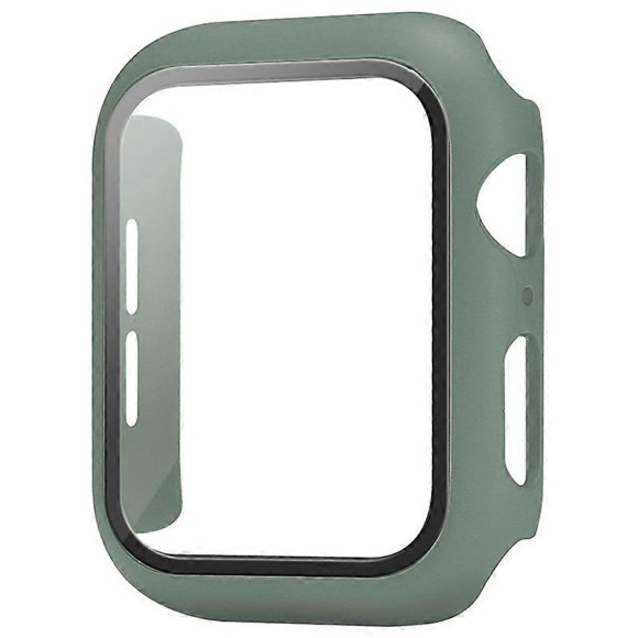 Military GreenCase Compatible with Apple Watch 44MM, 2 in 1 Protection PC Hardening Case and HD Tempered Glass Film for iwatch 44MM Accessory Screen P