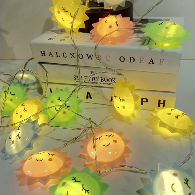 HUGFEGWE LED Colorful Sunflower Holy Light String Party Resort Display Courtyard Decorative Light, Gift Wedding Halloween Christmas Party Decorative Battery Light (7 FT) UA824-4351