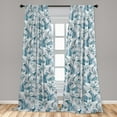 thumbnail image 2 of Cottagecore Floral Window Curtains, Lily Pattern With Leaves Greenery Flowers Boho Print, Lightweight Decor 2-Panel Set with Rod Pocket, Pair of - 28"x95", Teal Off White and Pale Grey, by Ambesonne, 2 of 3