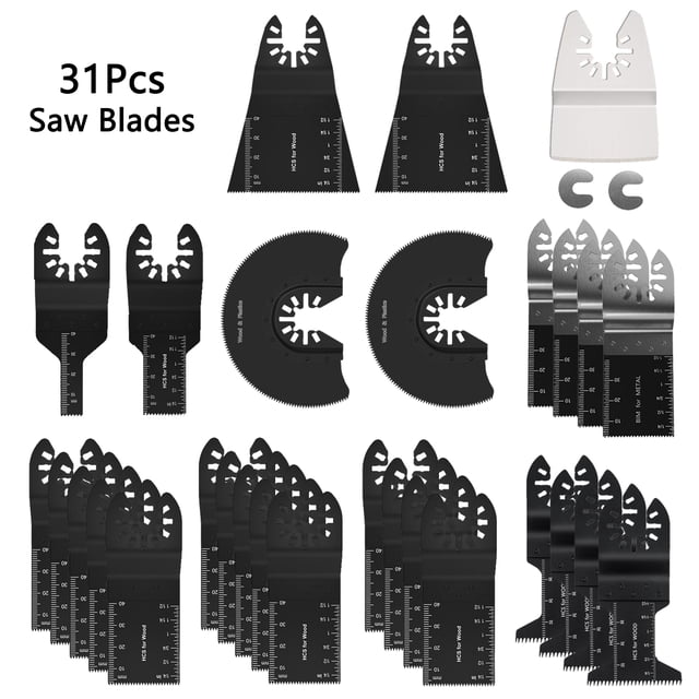 Sierra Oscilante, Kit De Hojas Multiherramienta Premium Para Madera, Metal, Plástico, Oscilante 31 Hojas seitruly TO003357-00