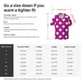 thumbnail image 5 of Lsque Purlpe And White Polka Dot print Men's Cuban Collar Short Sleeve Shirt Summer Beachwear Casual Button Down Fashionable Vacation Leisure Shirt-X-Large, 5 of 7