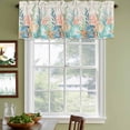 thumbnail image 4 of 2 Pack Valances for Windows, Summer Ocean Window Valances for Living Room/Bedroom/Bathroom, Watercolor Coastal Coral Shell Seaweed Beige Light Filtering Kitchen Curtain Valance 54"W x18" L, 4 of 9