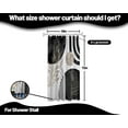 thumbnail image 4 of Boho Mid Century Modern Shower Curtain Black and White Shower Curtains for Mens Bathroom Decor Cool Grey MCM Masculine Bath Curtain Set, Waterproof Fabric with Hooks, 36" W x 72" L, 4 of 6