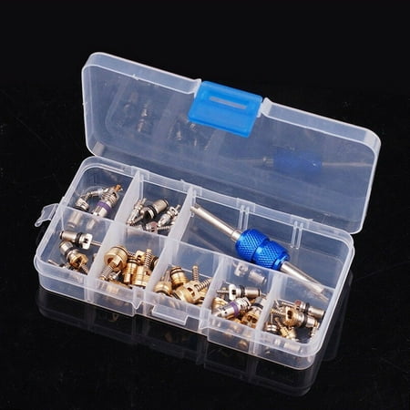 

R12 R134A AC Valve Cores + Remover Tool Kit Air Conditioning Auto Servi