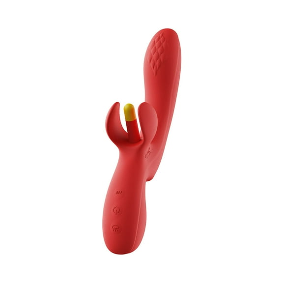 Honey Play Box Fortexa Kinky Finger Flapping Rechargeable Silicone Clit & G-Spot Vibrator with App Control, Yellow