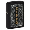 thumbnail image 1 of Zippo Logo Design Black Matte Pocket Lighter, 1 of 10