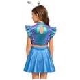 thumbnail image 4 of iiniim Girls 3 Pcs Alien Metallic Outfit Tops With A Line Skirt And Hair Hoop Set Rhinestones Royal Blue 8, 4 of 7