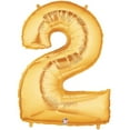 thumbnail image 2 of 40-Inch Giant Gold Foil Balloons, Shiny Mylar, Number 2, Metallic Gold, 2 of 2
