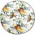 thumbnail image 1 of FMSHPON Birds of Paradise Yellow Flowers Xmas Christmas Tree Skirt Stand Mat for Holiday Party Decoration Indoor Outdoor 48 inches, 1 of 3