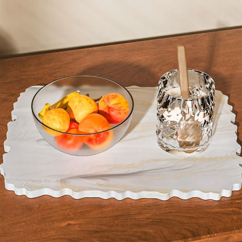 lanema Artistic Wavy Edging Resins Crafting Mold Flexible Food Grade Silicones Coasters Mould For Decorative Trays making Tool