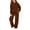 Brown, variant on YunPes Girls Boys 2 Piece Tracksui𝐭 Wide Leg Sweatpants & Hooded Sweatshirt Elastic Waist Baggy Straight Leg Pants Athletic Outfits