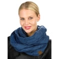 thumbnail image 2 of C.C Women's Winter Cable Knit Sherpa Lined Warm Infinity Pullover Scarf, Dark Denim, 2 of 4