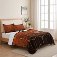 thumbnail image 5 of King Quilt Set 96''x106'', Orange Geometric Lightweight Summer Bedspread Coverlet Set with 2 Pillow Shams, Ombre Modern Abstract Art Breathable All Season Quilt Bedding for Bedroom/Guest Room, 5 of 9