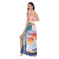 thumbnail image 3 of FORMRS Womens Long Sarong Beach Wrap Semi-Sheer Bikini Skirt Bathing Swimsuit Cover Up, Goldfish Bowl, 3 of 7