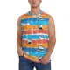 thumbnail image 1 of Fotbe Shark On Line Men's Camiseta sin Mangas Estampada para Hombres, Playera Casual para Gimnasio, Entrenamiento, Playa-Large, 1 of 7