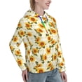 thumbnail image 6 of Lsque Light Green Plaid Sunflower Pattern Casual Women's Hoodie,Hooded Sweatshirt with Kangaroo Pocket,Pullover Hoodie with Eye-catching Drawstrings-Small, 6 of 7