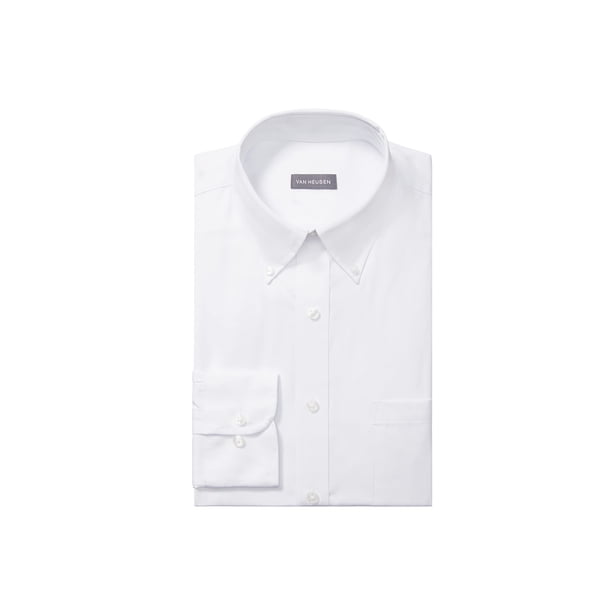 Camisa de vestir Van Heusen Pinpoint, corte regular, blanca, para hombre