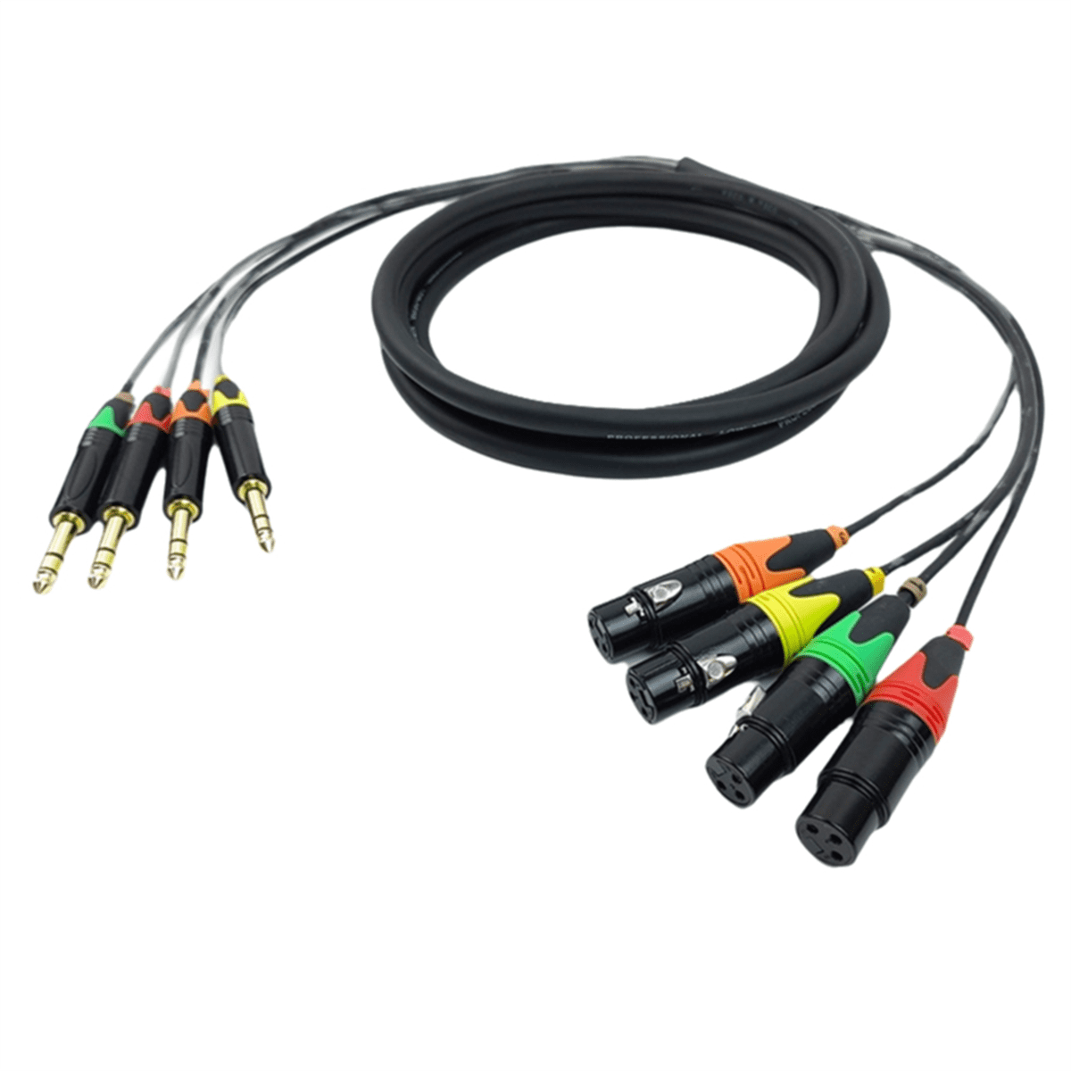 4 Channel 1/4 Inch TRS to XLR Cables 6.35mm Jack Stereo Audio Balanced Line to XLR Microphone Cables 300cm,1 * Cable,Black
