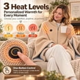 thumbnail image 5 of LOWLHOME Heated Shawl Wraps for Women, Rechargeable Cordless Heated Blanket Shawl with 8 Heating Zones & 3 Heating Levels, Wearable Electric Poncho Wrap with Zipper for Home Office Travel, 5 of 7