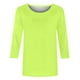 thumbnail image 5 of Blusas Umfun para mujer, cuello redondo liso, manga 3/4, blusa informal versátil, verde M, 5 of 5