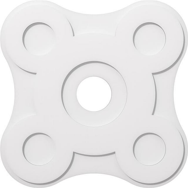 Ekena Millwork CMP32LA-06000 32 in. OD x 6 in. ID Square Luna Architectural Grade PVC Contemporary Ceiling Medallion