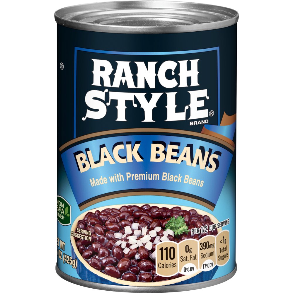 Ranch Style Premium Black Beans, Canned Beans, 15 OZ