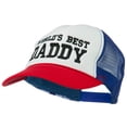 thumbnail image 2 of World's Best Daddy Embroidered Foam Mesh Back Cap - Red White Royal OSFM, 2 of 5
